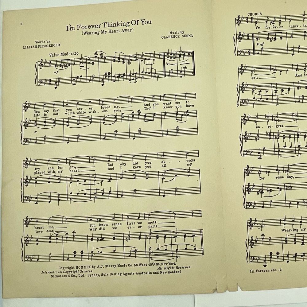 I’m Forever Thinking of You Illustrated by Rolf Armstrong 1919 Sheet Music - Picture 6 of 16